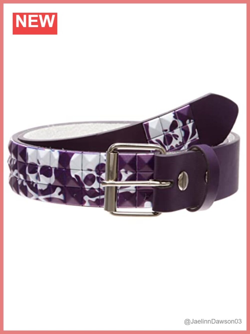 1.5" Studded Skull Crossbone Punk Rock Belt 50% Leather 50% Synthetic
